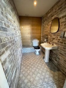 brick slips in bathroom