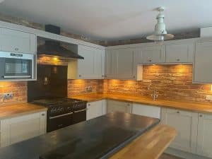 Kitchen Splashback with brick slips