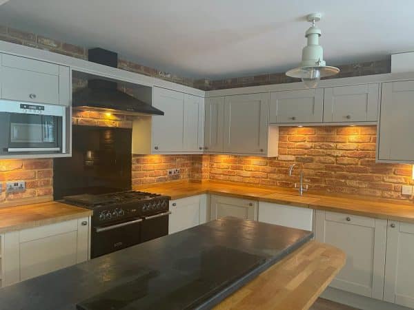 Kitchen Splashback with brick slips