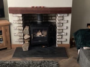 Iced Grey Brick Slip Fireplace